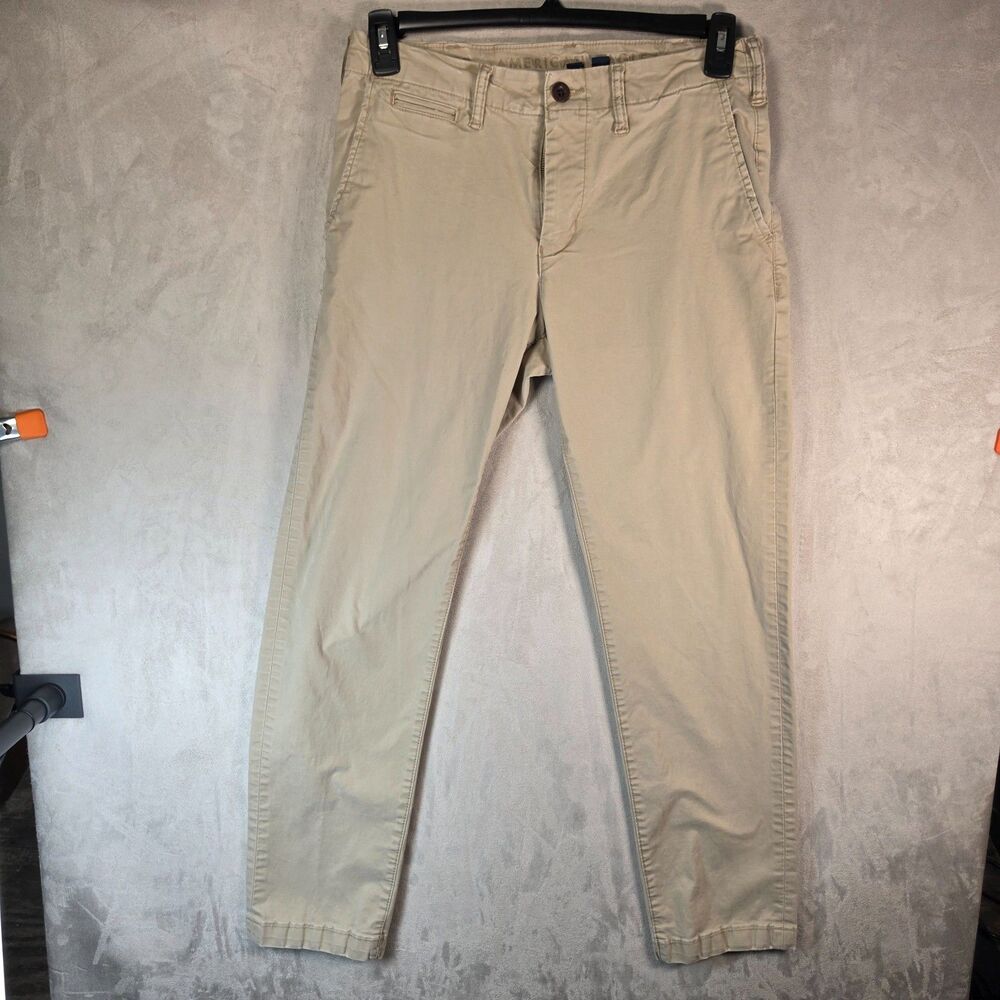 American Eagle AE Flex Slim Straight Lived-In Khaki Pants Men’s [29x32] Beige Ch